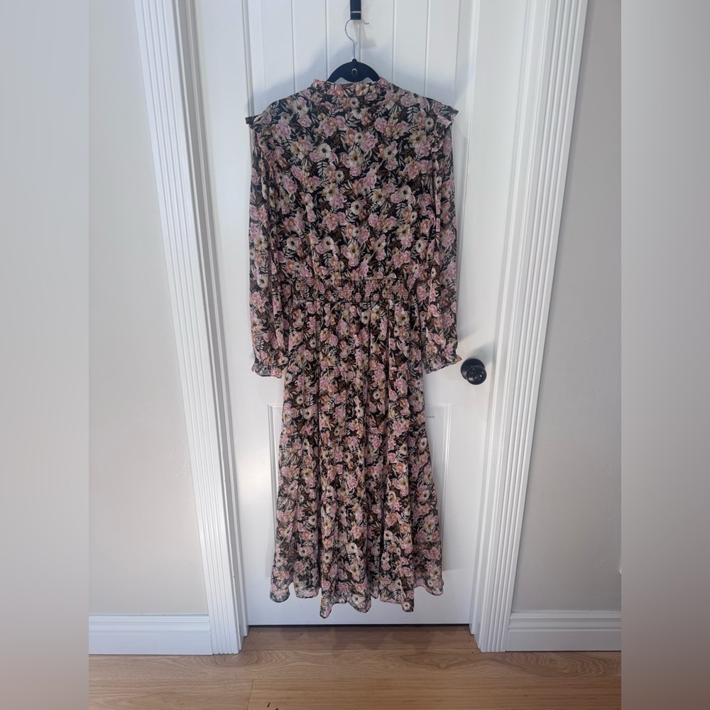 Bohme Black and Pink Floral Long Sleeve Dress - Picture 12 of 12